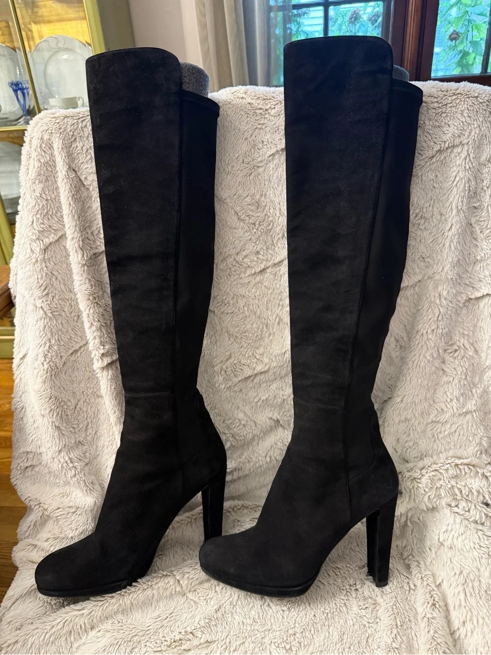 Stuart Weitzman Highway Black suede Over-The-Knee Suede Boots